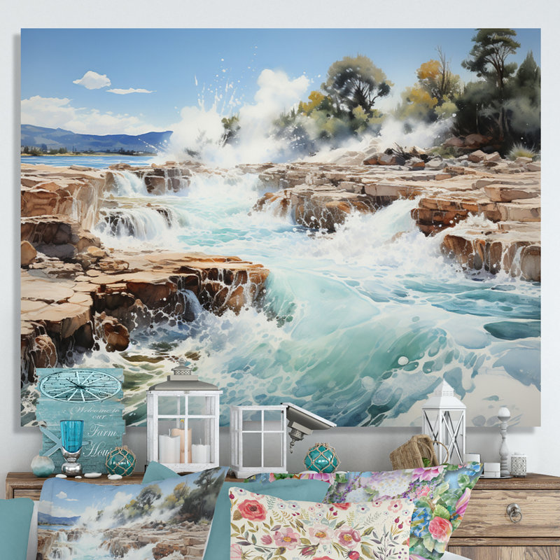 Blandshaw Geyser Gush Fury - impression, H 24 po x l 32 po x P 1 po, Toile tendue