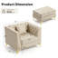 Canapé Chesterfield modulaire de style Mid-Century de 40,1 po de largeur avec capitonnage à boutons, accoudoirs à garniture métallique et coussin-133286222