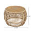 Table d'appoint d'extérieur en corde avec plateau en bois d'acacia et conception résistante aux intempéries-1074295218