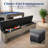 Hathaway Newport 7 Foot Pool Table Combo – 3 in 1 Game Table with Reversable Table Tennis Top & Dining Top – Includes Game Accessories & Two Benches – Chrome Accents, Rustic Gray Finish, Blue Felt-87375387-87375386