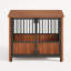 Caisse pour chien 31,5 po en bois de noyer cannelé en bois - Table pour animaux de compagnie et table de bout à double porte | Idée de cadeau-601924607