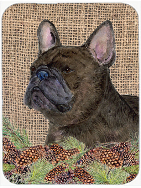 Planche à découper en verre bouledogue french caroline