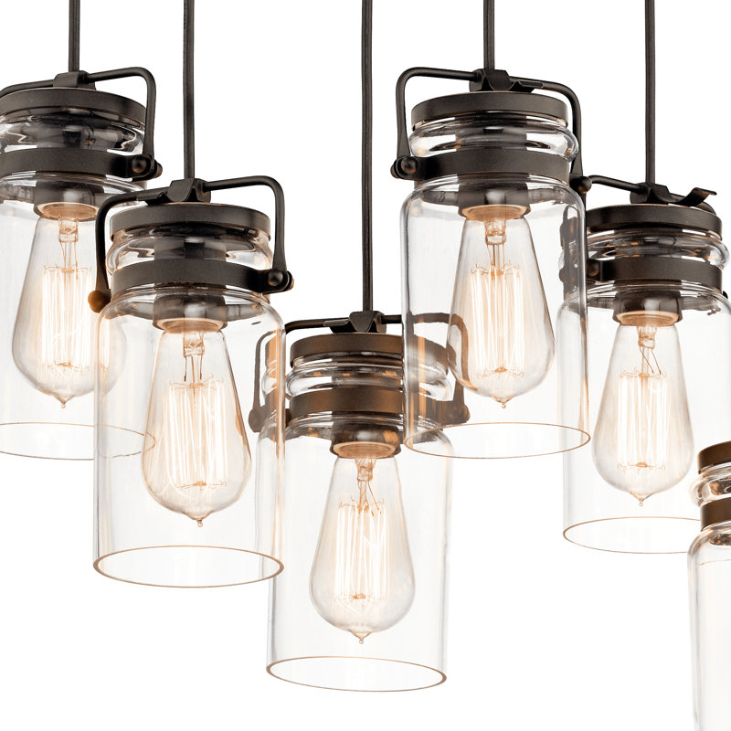 8 - Light Cluster Pendant, Olde Bronze