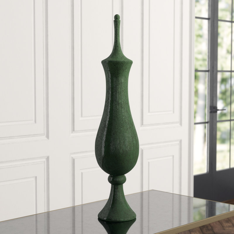 Tower Jar-Emerald, 39" H x 8" W x 8" D, Emerald