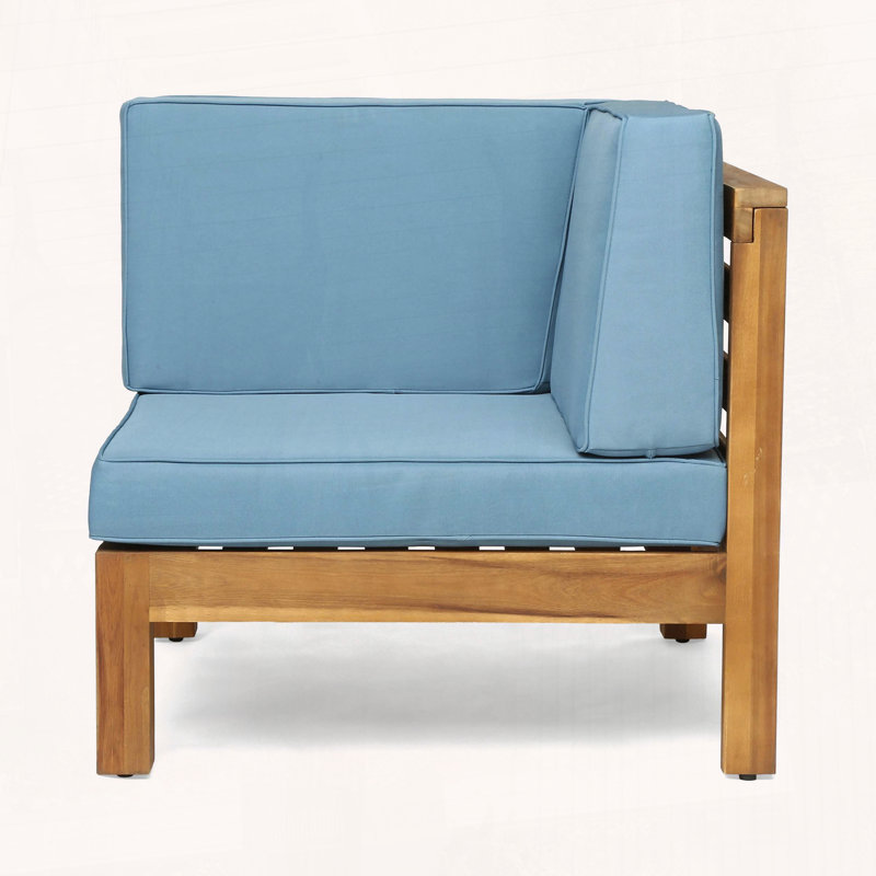 3-Piece Modular Acacia Wood Sofa Set