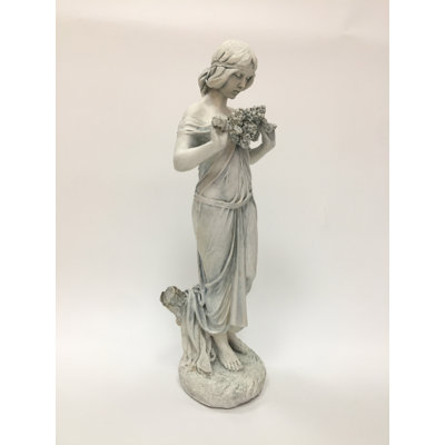 Girl with Flowers Statue