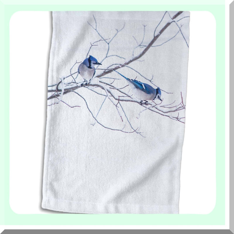 BlossomWave Garden Flag & Hand Towel Set - White 15x22