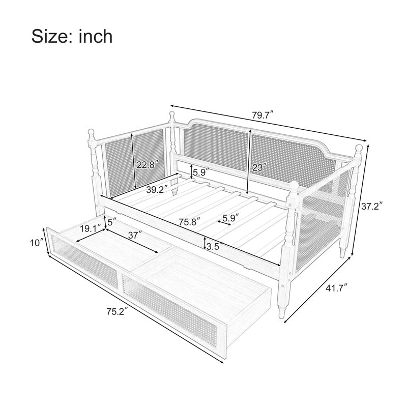 Structure de lit tapissier à DEL intelligente avec tête de lit à hauteur réglable, aucun sommier requis, assemblage facile