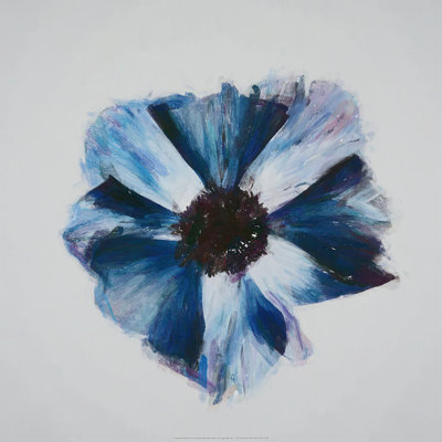 Brushed Blue Flower - Wrapped Canvas Painting