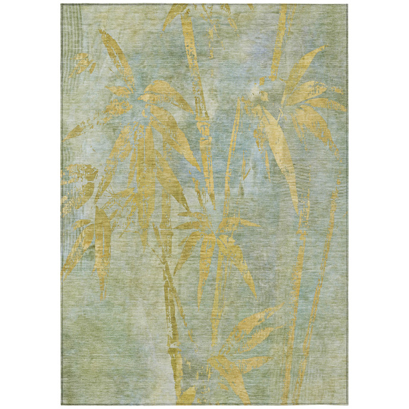Machine Washable Indoor/Outdoor Lafferty ACN2222 Botanical Rug, Rectangle 2'6" x 3'10"