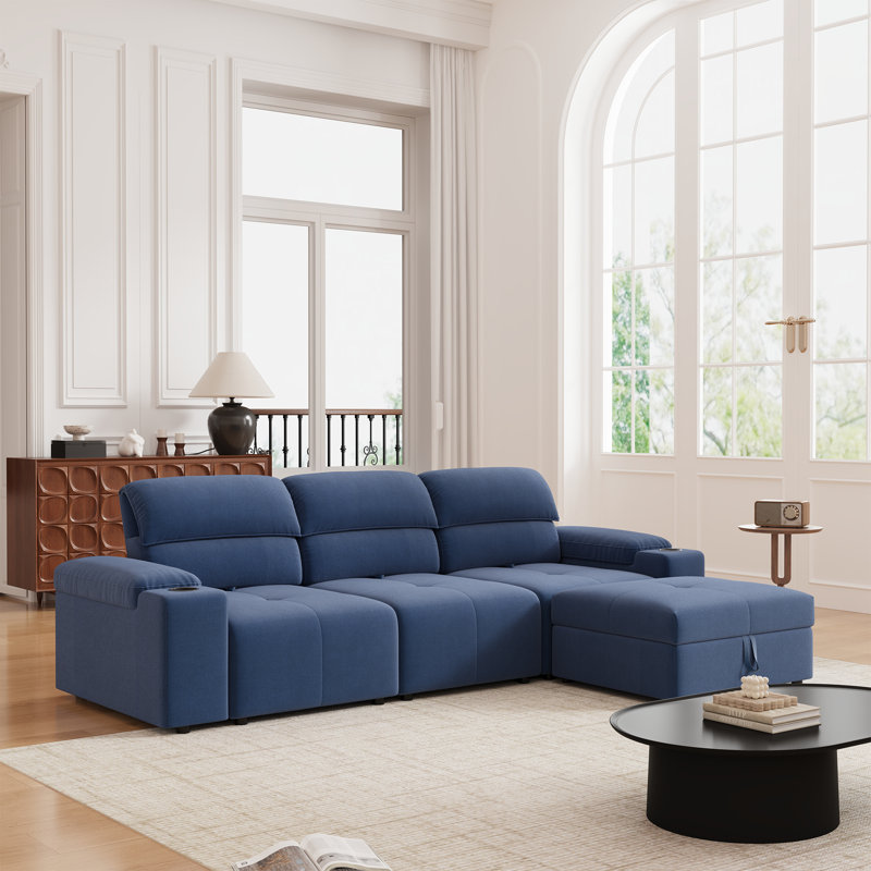 Canapé modulaire Comfort en forme de L, coton en toile de jute, style moderne pour les appartements