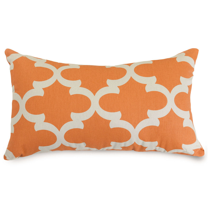 Trellis Geometric Outdoor Reversible Throw Pillow