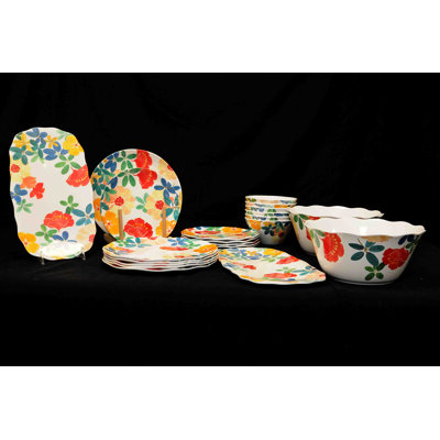 Boggess 22 Piece Melamine Dinnerware Set - Service for 6