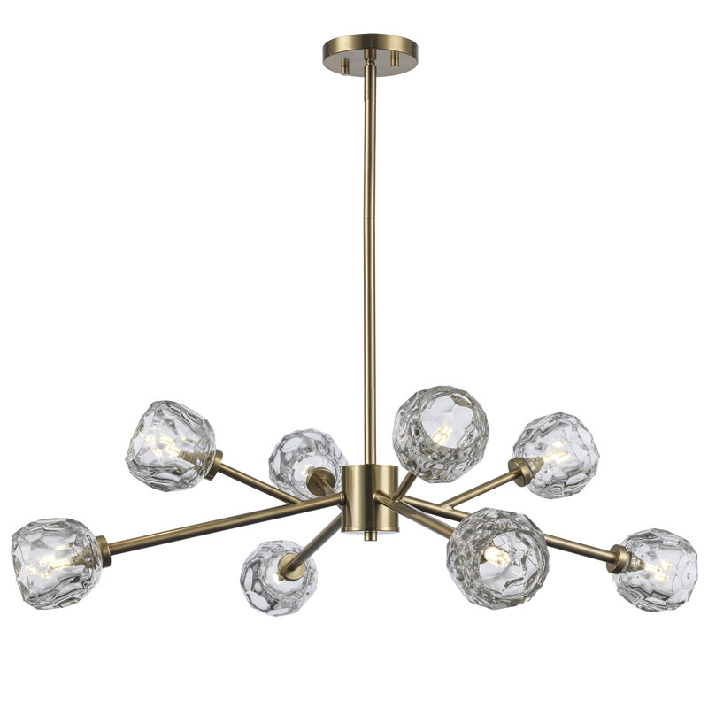 Lustre sphérique Spoutnik à 8 lumières Quaseem, Or antique