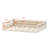 Wooden Upholstered Platform Bed with Protective Guardrail-128984857