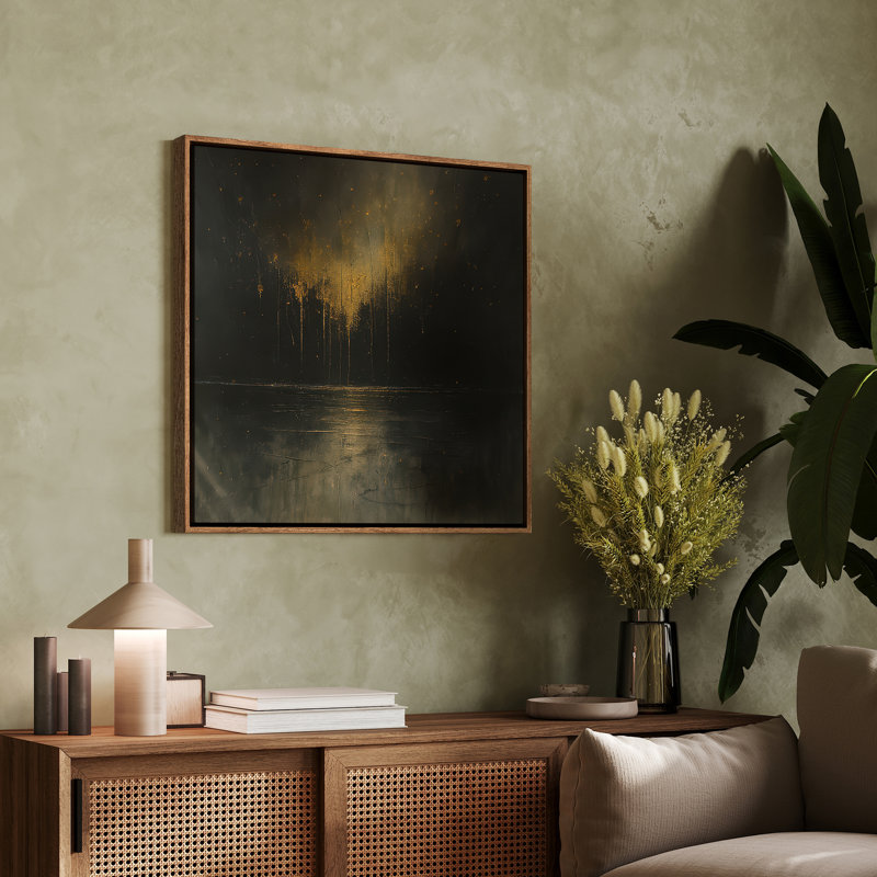 Art mural encadré abstrait rétro antique classique pour chambre à coucher, H 24 po x l 24 po, Naturel