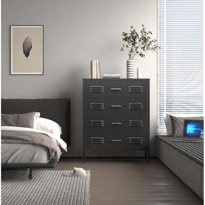 Armoire de rangement en métal avec 4 tiroirs pour le bureau, la maison et le garage