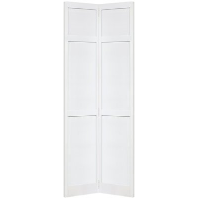 Porte pliante à deux volets en panneaux de bois apprêté