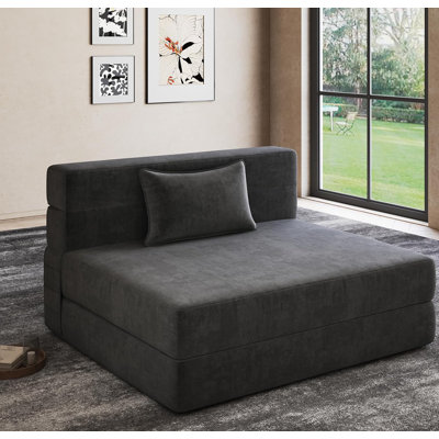 Folding Sofa Bed With Pillow, Foldable Sofa Bed For Travel, Camping, Guest, Sleeper Chair Bed With Breathable & Washable Cover, Convertible And Easy T by Ebern Designs