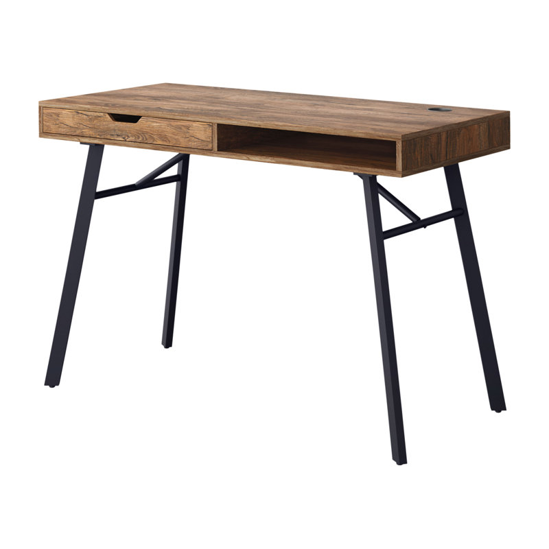 Chrisander Metal Base Writing Desk, Brown/Black