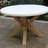 Fleur 48" Round Eucalyptus Wood Patio Dining Set