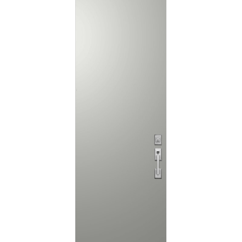 Flush Smooth FiberCraft Front Door, Left Hand/Inswing, 95.25" H x 31.75" W x 1.75" D, Softnened Green