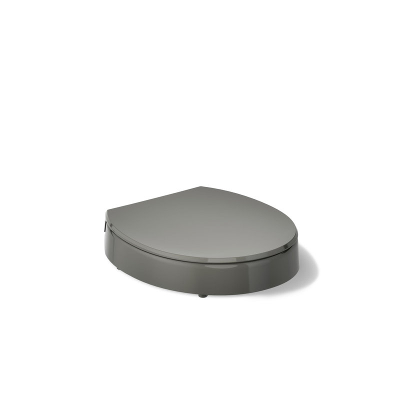 Hyten Elevated Quiet-Close Round-Front Toilet Seat, Thunder Gray