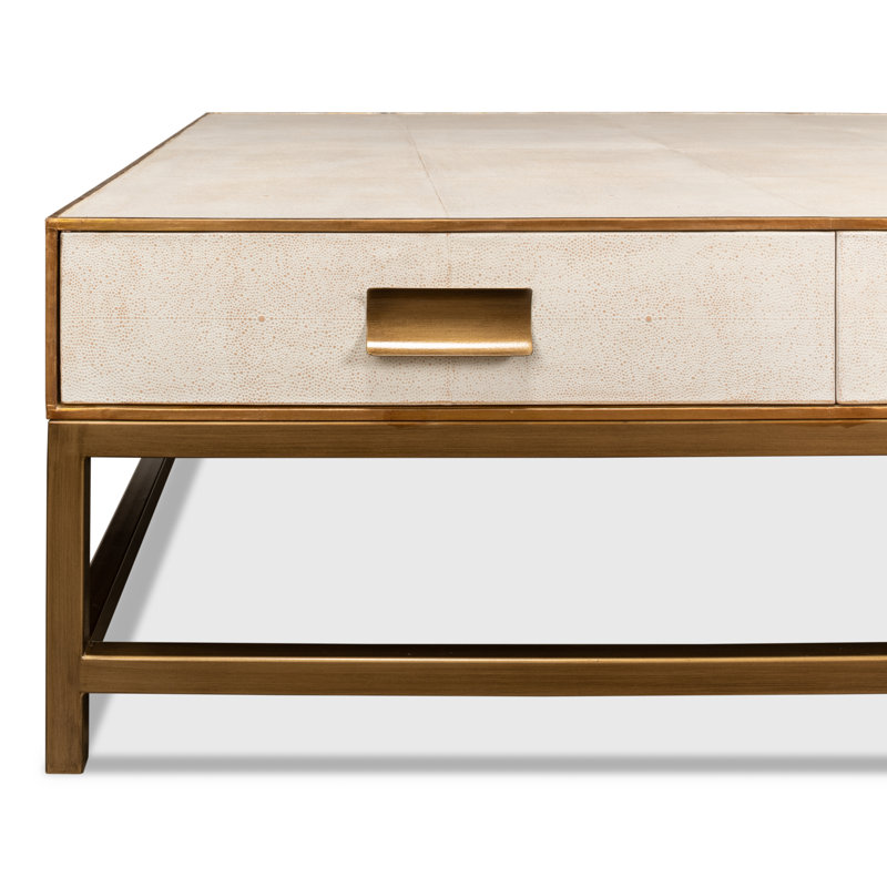 Shagreen Coffee Table, White