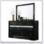 Commode noire élégante avec miroir assorti, tiroir à bijoux caché et fabrication en queue d'aronde anglaise durable pour les chambres modernes-1074859724