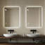 Miroir de salle de bain 24 * 32 "avec lumières à DEL avant et rétro-éclairé, miroirs de salle de bain anti-buée pour montage mural, 3 couleurs et 5 niveaux à intensité variable, horizontal / vertical