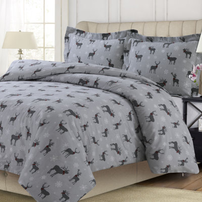 Flannel Animal Print Duvet Cover