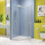 Porte de douche pivotante, avec verre trempé 1/4 po, cabine de douche néo-angle sans cadre 34,75 po x 72 po