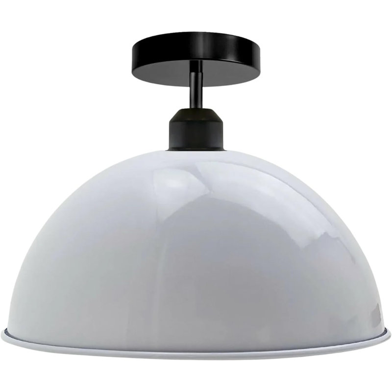 Plafonnier encastré dôme en métal E26, Blanc