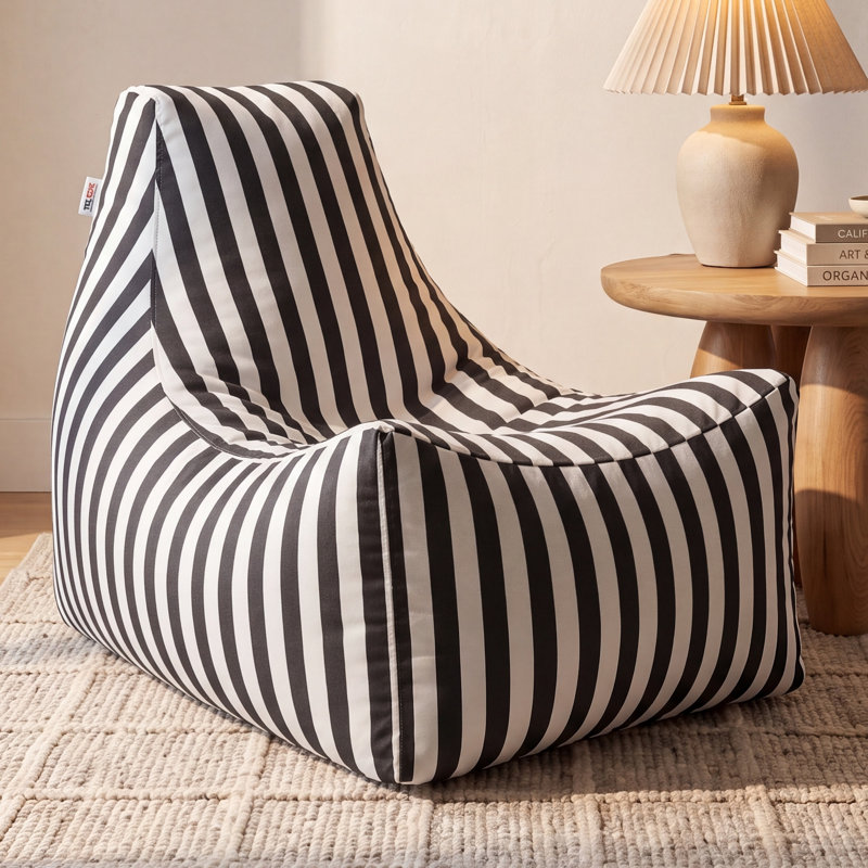 Fauteuil à billes Juniper, Acrylique rayé noir et blanc