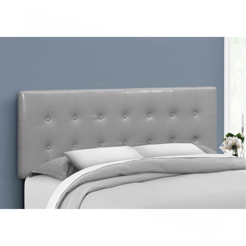 Bed, Headboard Only, Queen Size, Bedroom, Upholstered,  Leather Look, Transitional, White, Queen