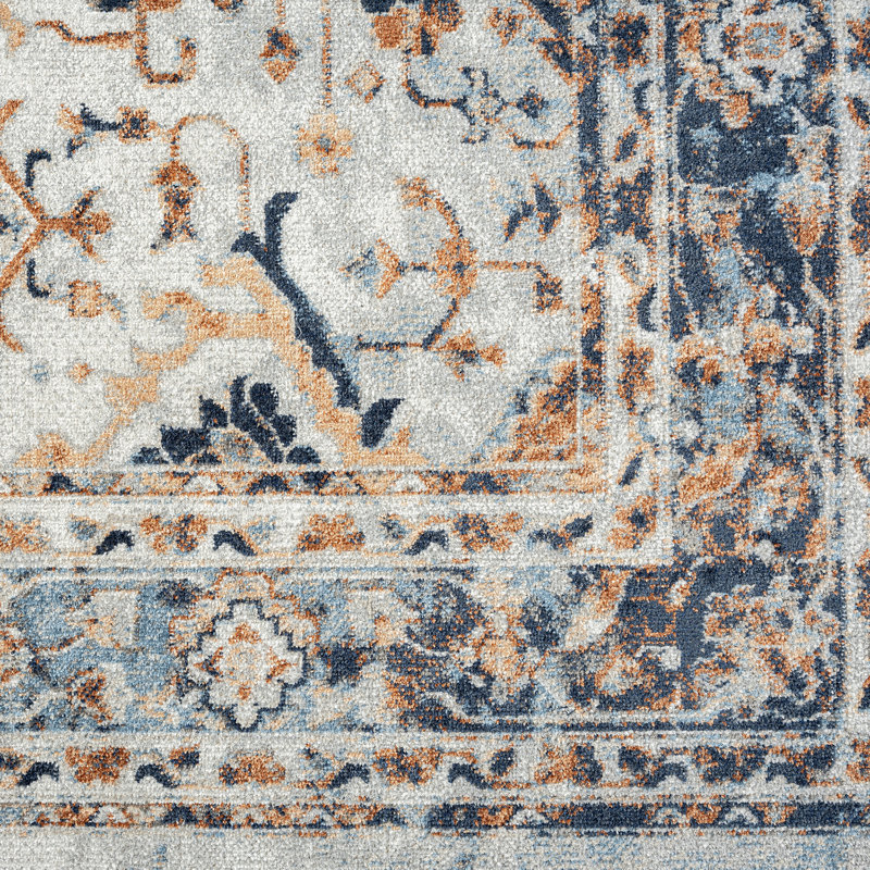 Tapis à motif oriental crème, Tapis de couloir 2 pi 3 po x 7 pi 3 po