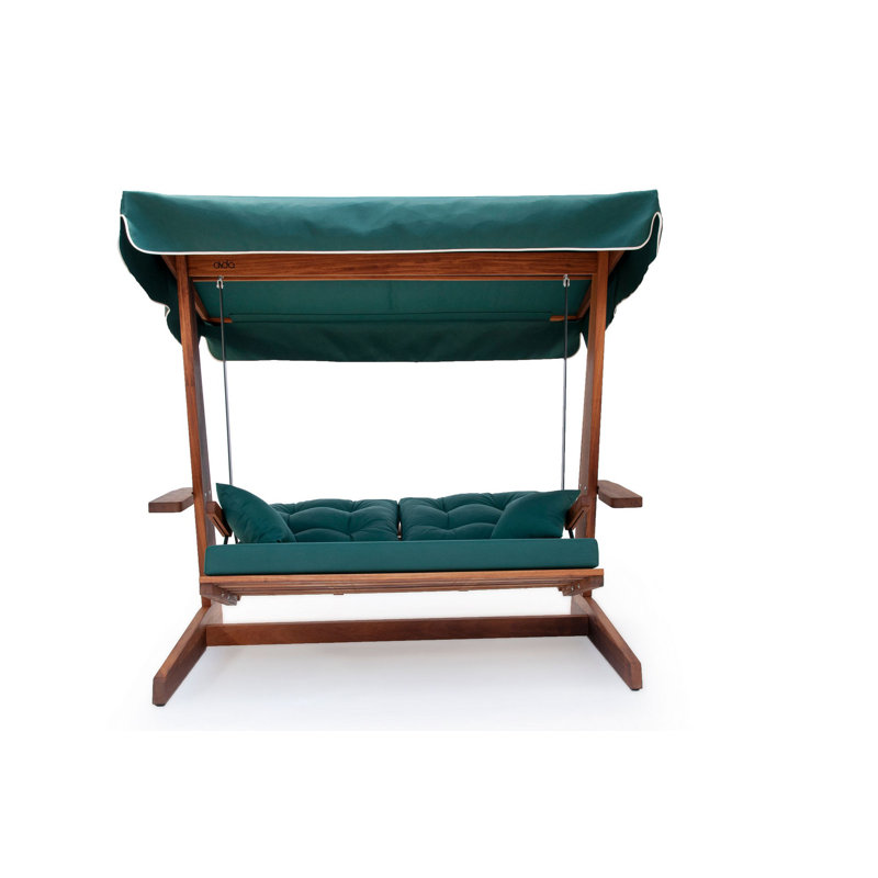 Daney Pine Porch Swing with Canopy, Teal, 190cm H x 215cm W x 148cm D