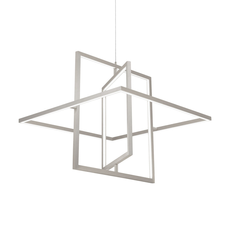 Mondrian Brushed Nickel LED Rectilinear Pendant Light