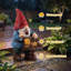 Gnome solaire avec enseigne lumineuse «My Territory», statue extérieure du doigt du milieu, cadeau bâillon pour l'anniversaire de Noël de la fête des Pères pour le mari