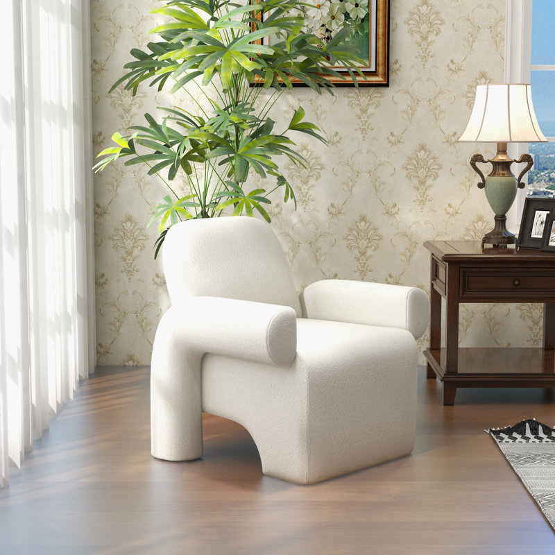 Fauteuil rembourré, Laine blanche