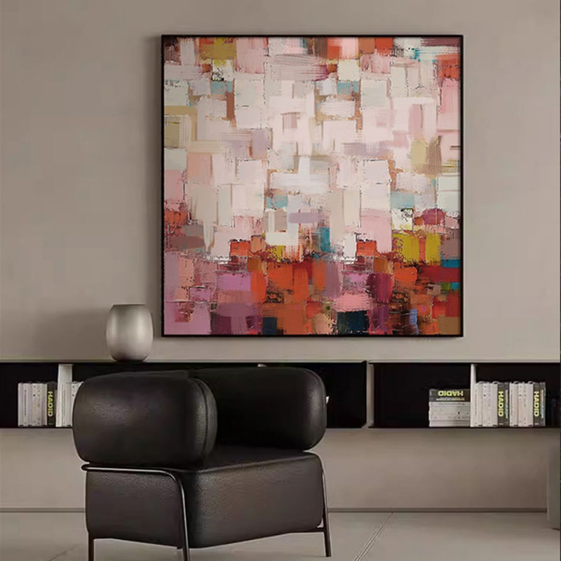 Décoration murale abstraite à blocs de couleurs, H 39,37 po x l 39,37 po