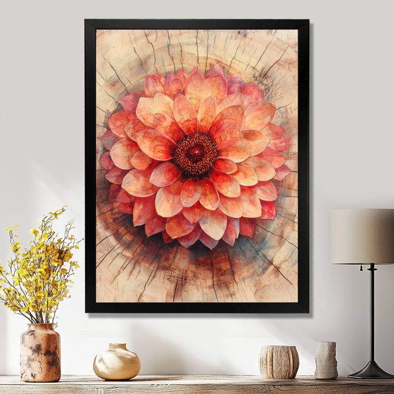 Goras - Floral Wall Art Living Room, Noir, noir, noir, noir, H 20 po x l 12 po, Reproduction encadrée d'une seule photo