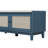 Boho Rattan Entryway Bench With Storage, Cushioned Shoe Bench With Double Doors, Wooden Shoe Organizer Bench For Entryway And Hallway (Antique Navy+Beige ), Shoe Storage-1075641407