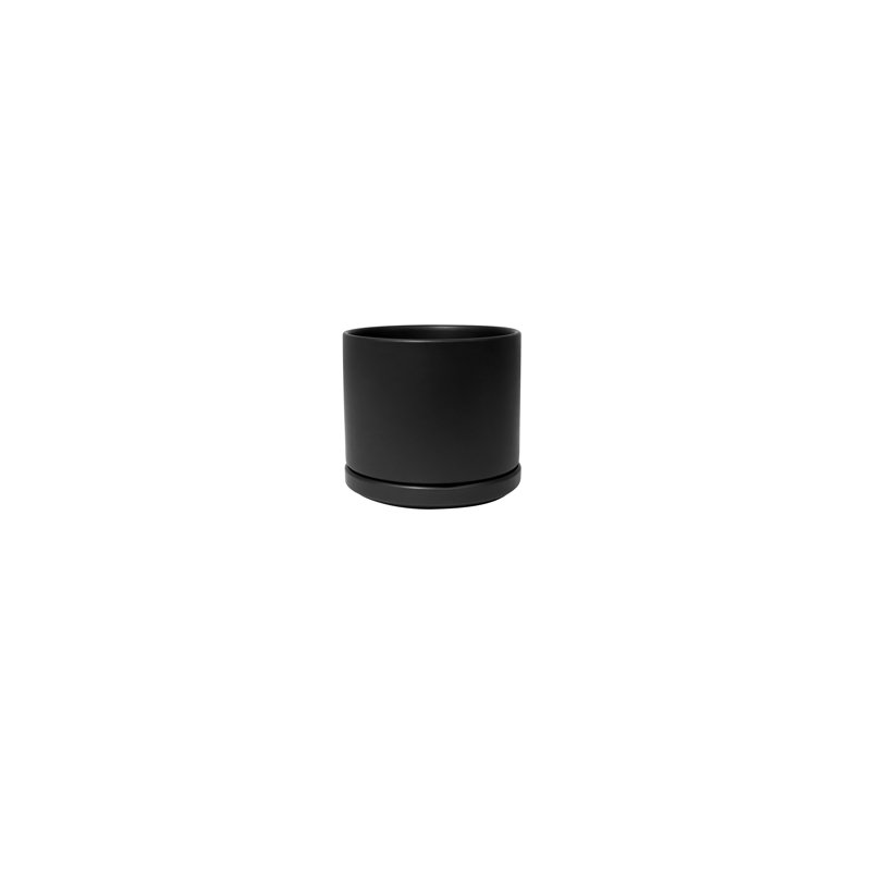 Pot de fleurs en céramique Cheryl, Noir, H 9,75 po x l 10,5 po x P 10,5 po
