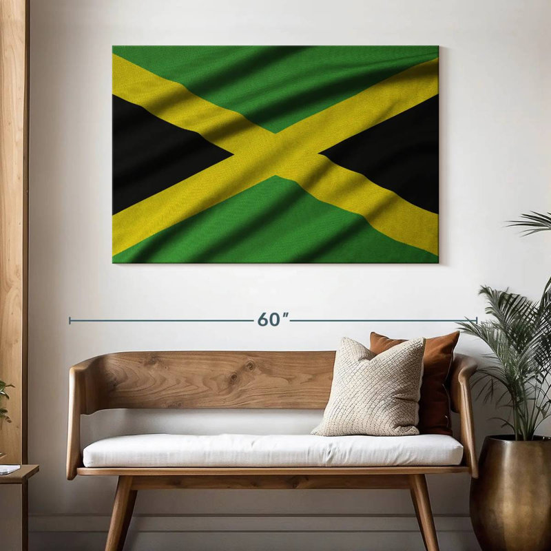 Borges Waving Jamaica Flag, 32" H x 48" W