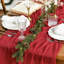 Red Boho Gauze Wedding Cheesecloth Christmas Table Runner 400cm | Valentine's Day Seasonal Bridal Fabric Kitchen Dining Holiday Table Decor for Home Party