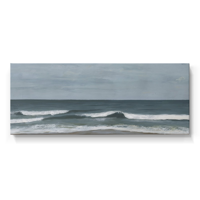 Northeast Shoreline II - Toile tendue avec châssis - Prêt à accrocher, H 20 po x l 50 po