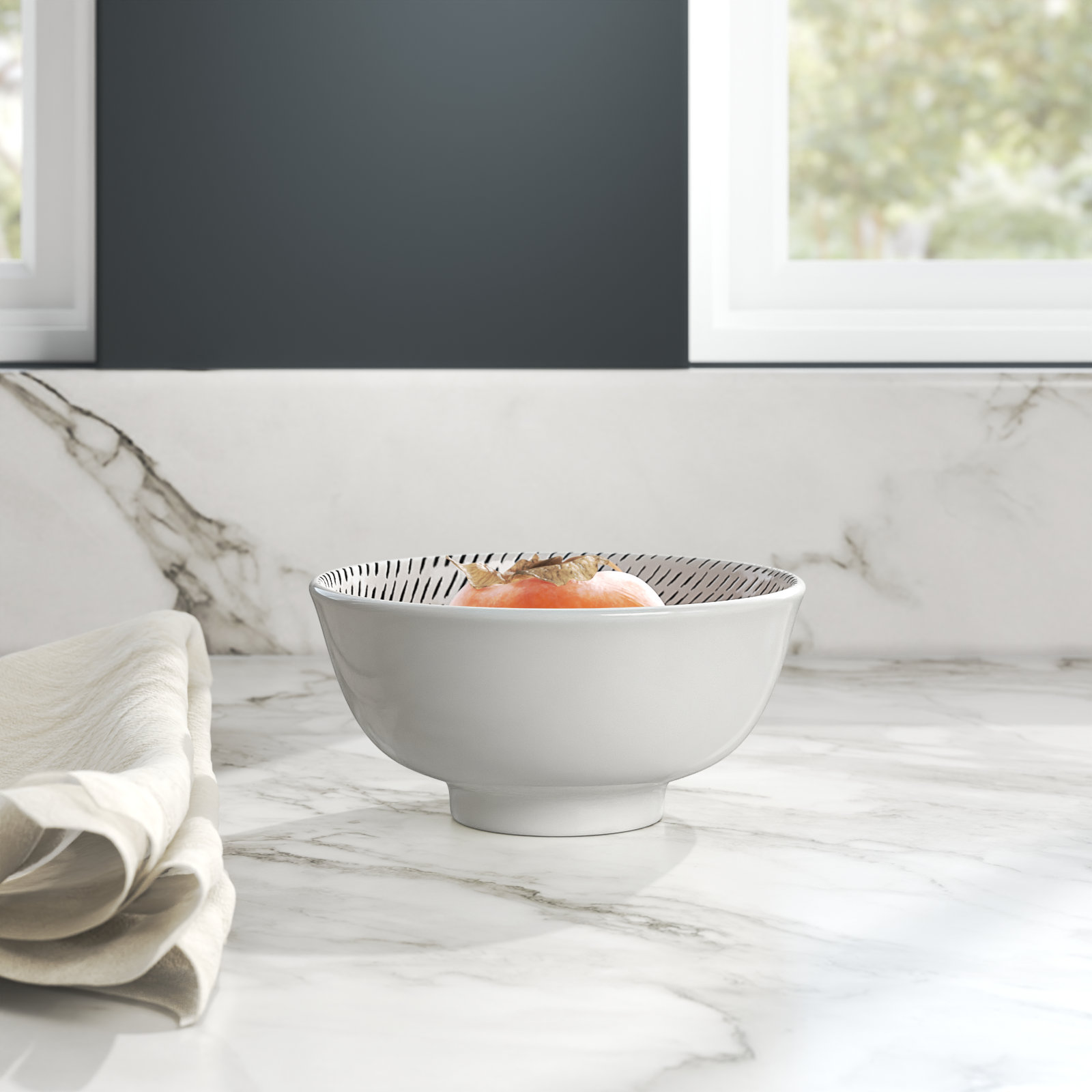 Cambrie Matte Porcelain Patterned Dining Bowl 4.75 in.