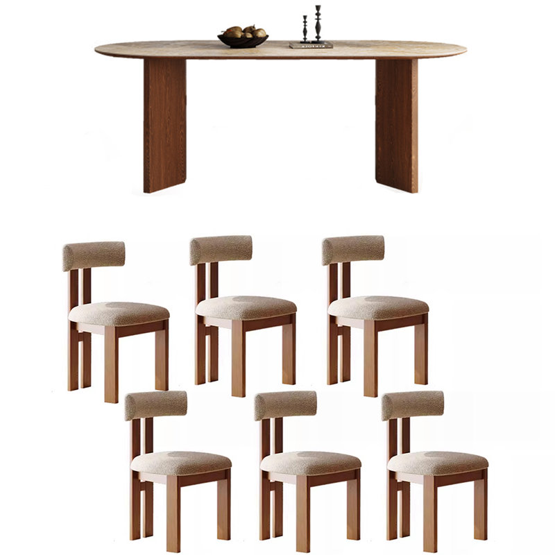 Retro Durable Rock Plate Dining Table Sets., 29.53"H x 55.12"L x 31.5"W