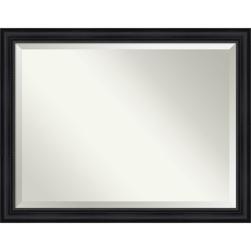Miroir de salle de bain biseauté Vandeveer, Noir satiné, 34,88 po x 44,88 po